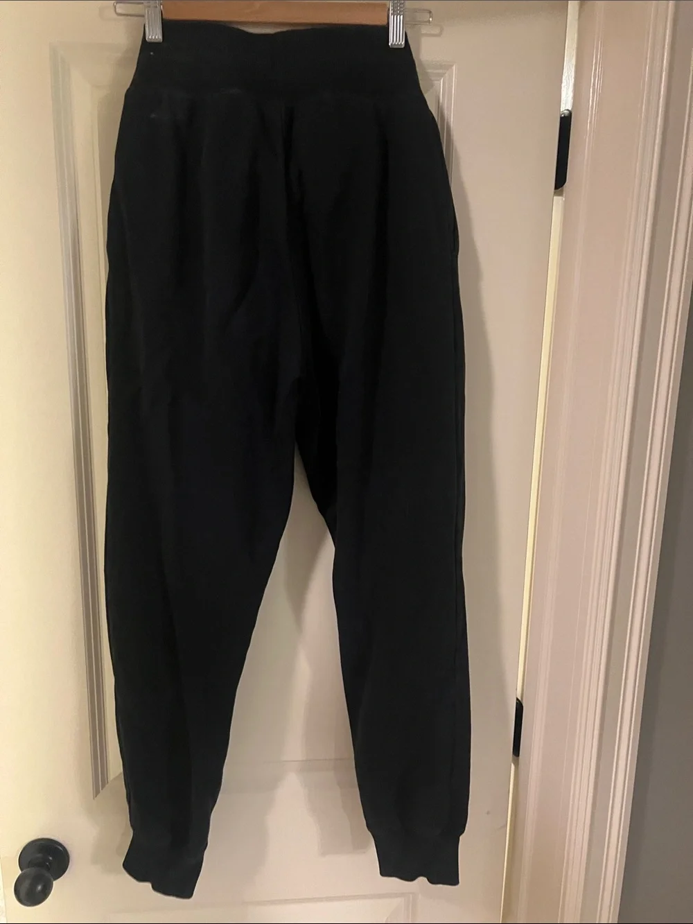 Nike Black womens Fleece Joggers with White Swoosh